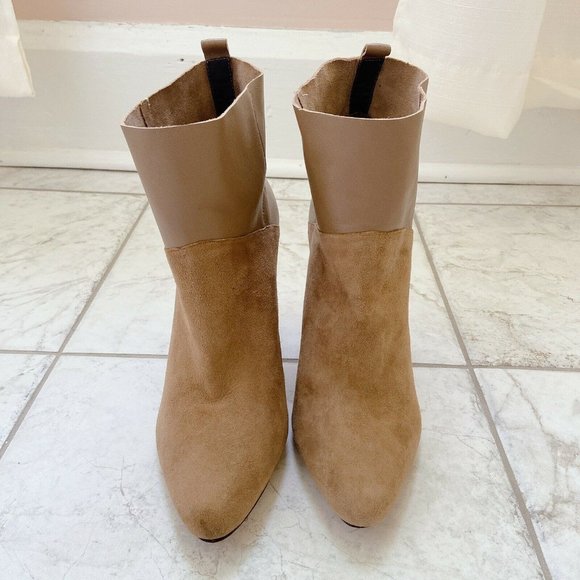 Rachel Zoe Elizabeth Sepia Kid Suede Calf Pointed Toe Ankle Boots US 7 M - Picture 5 of 9